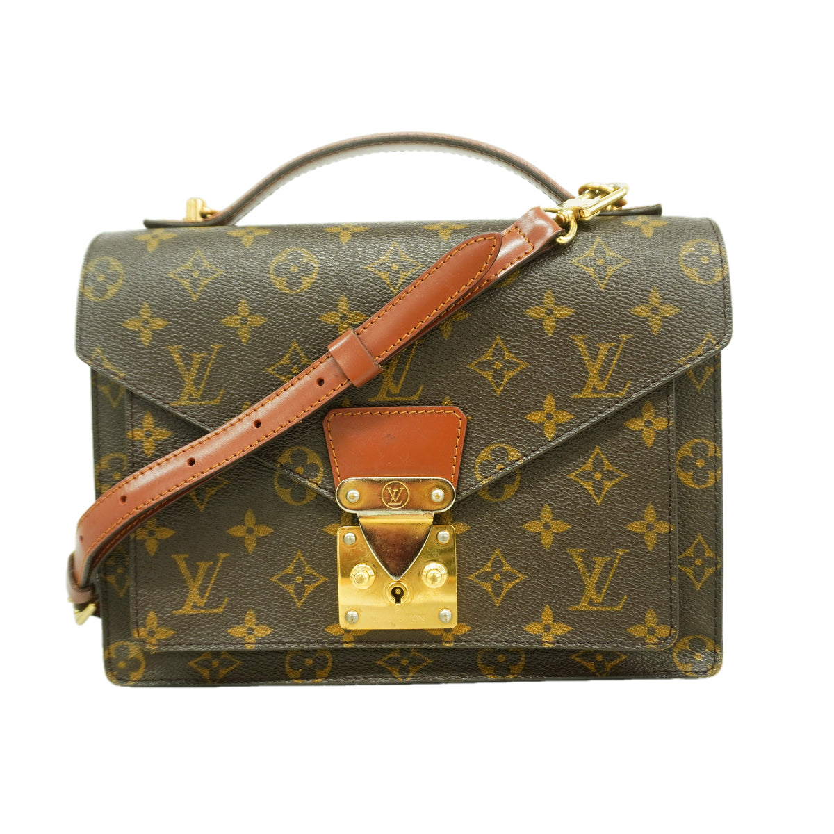 【6hb1005】ルイヴィトン ハンドバッグ モノグラム モンソー26 M51187 ブラウン 2wayバッグ【中古】レディース