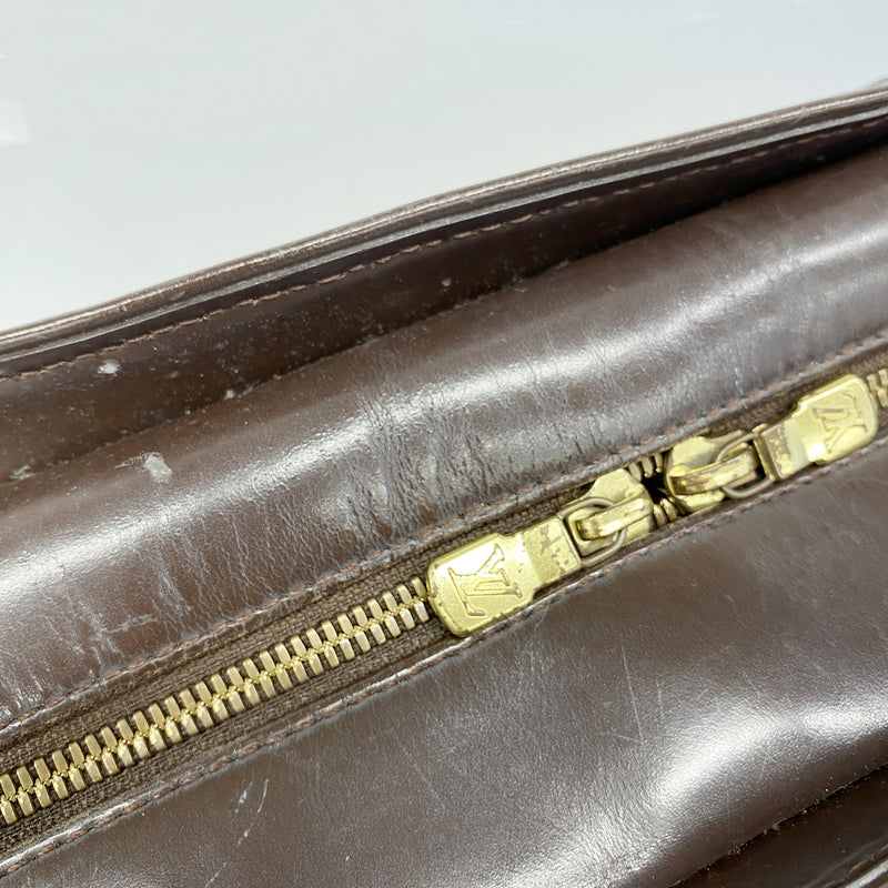 【6hb1012】ルイヴィトン ハンドバッグ ダミエ サリアオリゾンタル N51282 エベヌ【中古】レディース