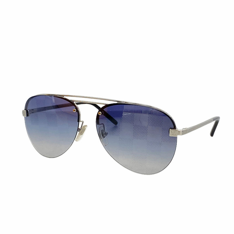 【6hb1014】ルイヴィトン サングラス サングラスクロックワイズ Z1271E シルバー ブラック【中古】メンズ