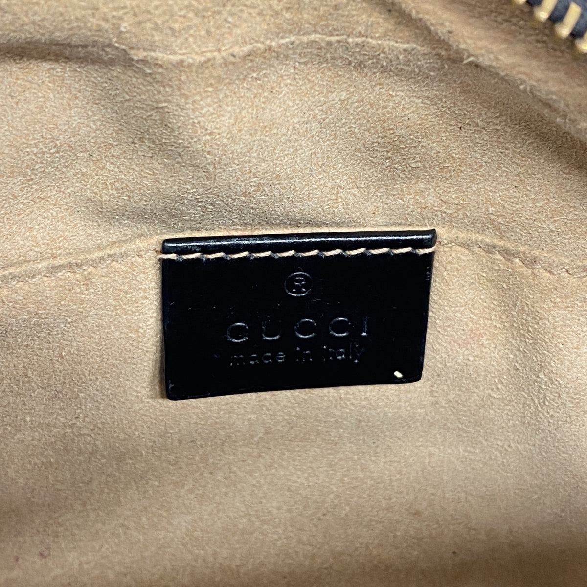 【6hb1018-k】グッチ ショルダーバッグ GGマーモント 448065 レザー ブラック ゴールド金具【中古】レディース