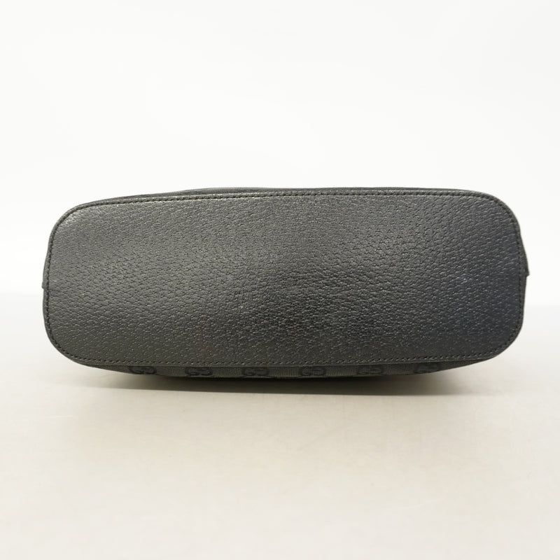 【6hb1027-k】グッチ ハンドバッグ GGキャンバス 115002 キャンバス ブラック シルバー金具【中古】レディース