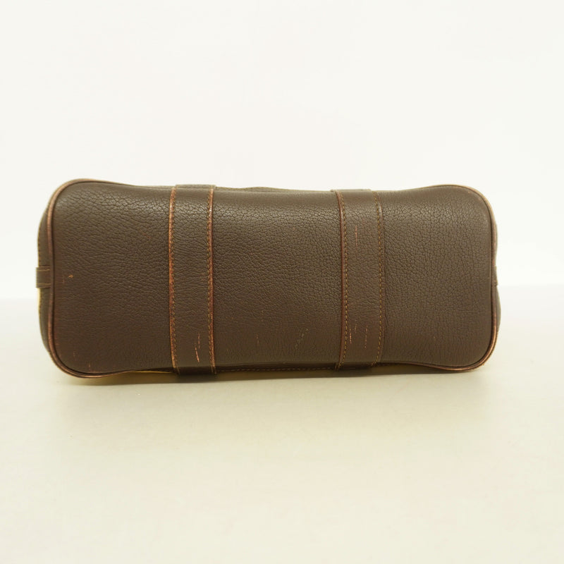 【6hb1057】エルメス ハンドバッグ プティットサンチュールプPM トワルアッシュ ブラウン シルバー金具 □K刻印【中古】レディース