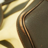 【6hb1057】エルメス ハンドバッグ プティットサンチュールプPM トワルアッシュ ブラウン シルバー金具 □K刻印【中古】レディース