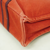 【6hb1066-k】エルメス ハンドバッグ フールトゥPM キャンバス レッド シルバー金具【中古】レディース