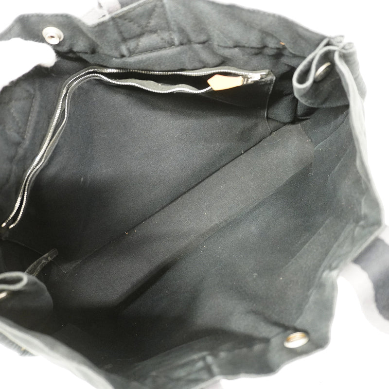 【6hb1079-k】エルメス トートバッグ フールトゥMM キャンバス ブラック シルバー金具【中古】メンズ レディース ユニセックス