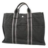 【6hb1079-k】エルメス トートバッグ フールトゥMM キャンバス ブラック シルバー金具【中古】メンズ レディース ユニセックス