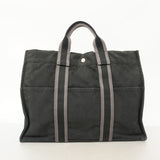【6hb1079-k】エルメス トートバッグ フールトゥMM キャンバス ブラック シルバー金具【中古】メンズ レディース ユニセックス