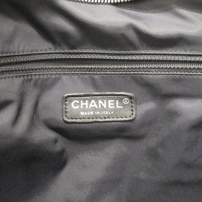 【6hb1085-k】シャネル トートバッグ パリビアリッツ ツイード ブラック シルバー金具【中古】レディース