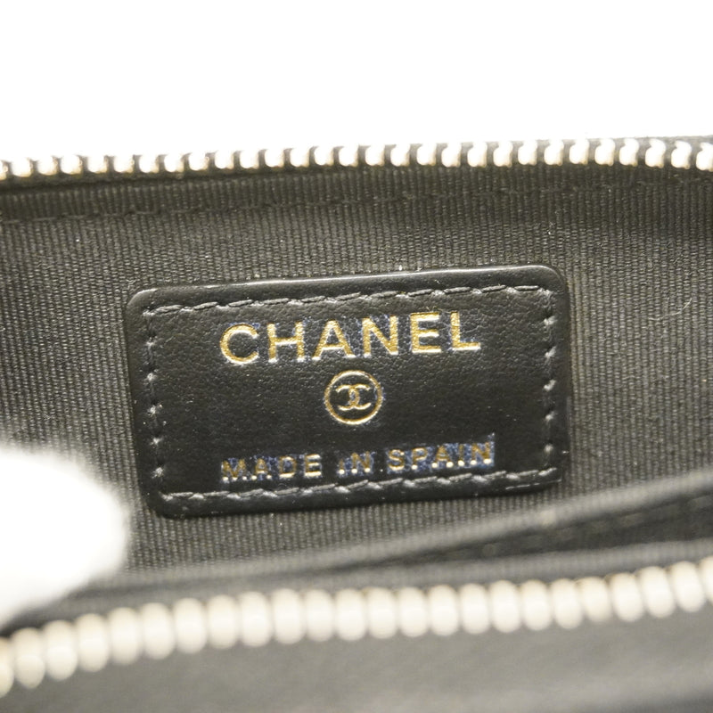 【6hb1088-k】シャネル コインケース マトラッセ キャビアスキン ブラック ゴールド金具【中古】メンズ レディース ユニセックス