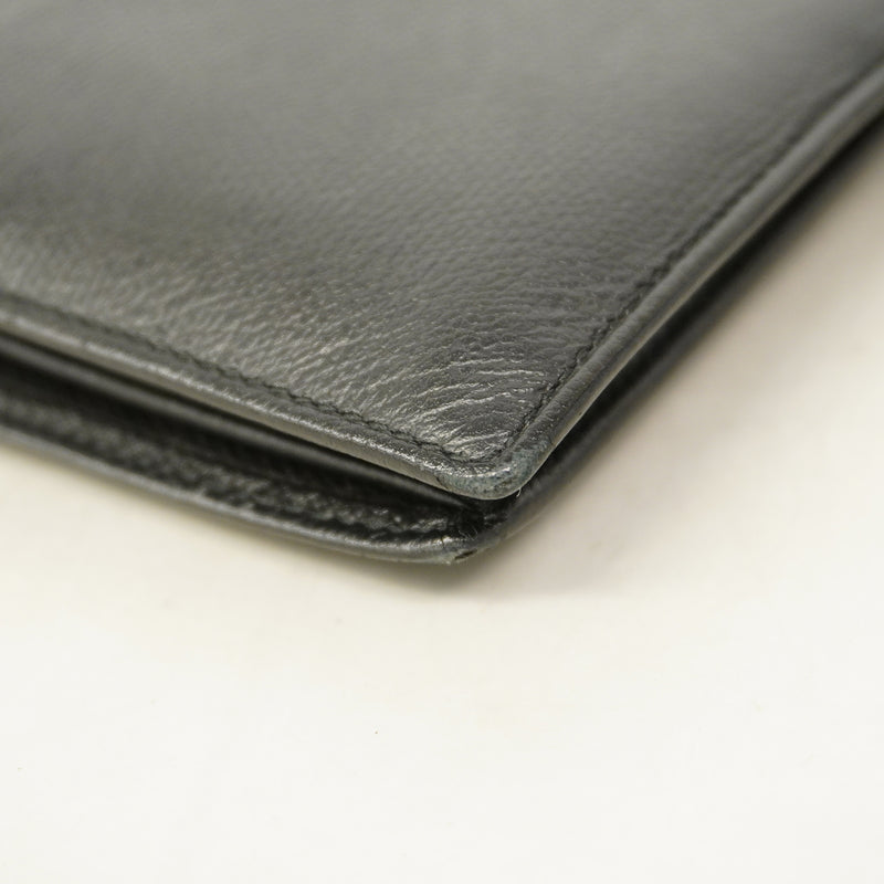【6hb1097-k】シャネル 長財布 ココボタン キャビアスキン ブラック ゴールド金具【中古】レディース
