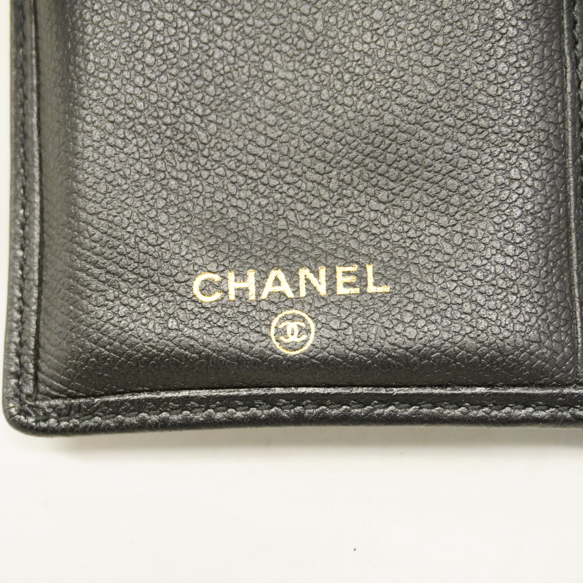 【6hb1097-k】シャネル 長財布 ココボタン キャビアスキン ブラック ゴールド金具【中古】レディース