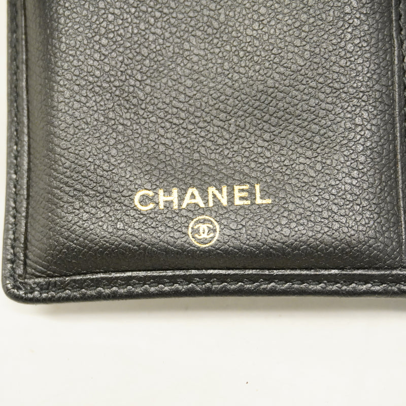 【6hb1097-k】シャネル 長財布 ココボタン キャビアスキン ブラック ゴールド金具【中古】レディース