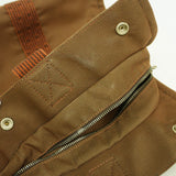 【6hb1121-k】エルメス トートバッグ エールラインMM ナイロン ブラウン シルバー金具【中古】レディース