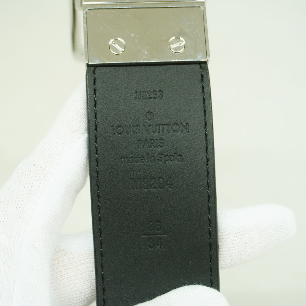 【6hb1129-k】ルイヴィトン ベルト ダミエ・アンフィニ スレンダー M8204 オニキス【中古】レディース