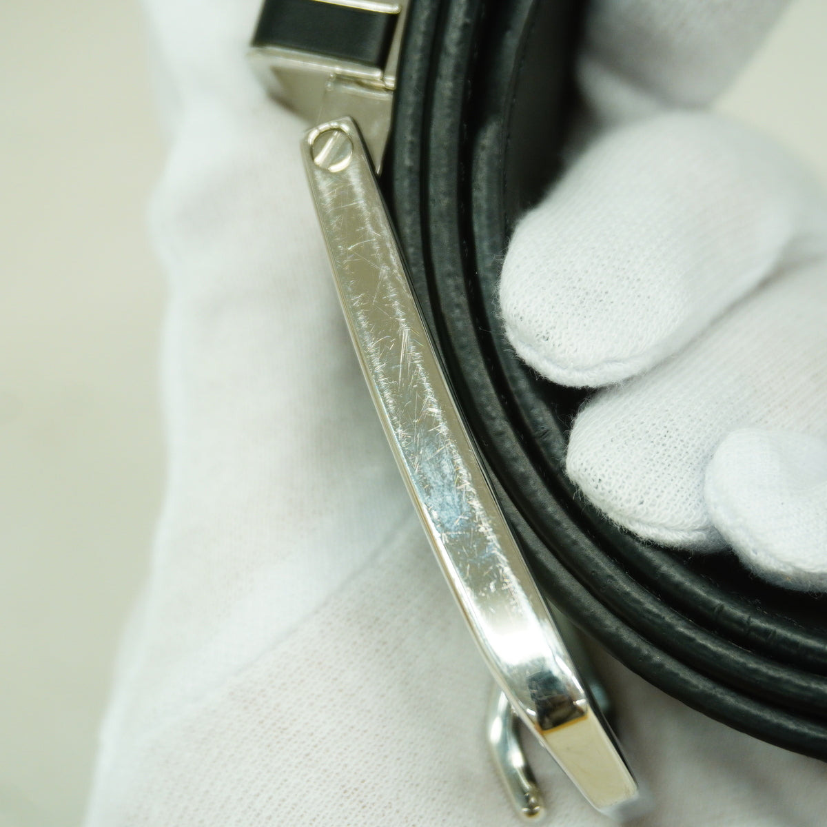 【6hb1129-k】ルイヴィトン ベルト ダミエ・アンフィニ スレンダー M8204 オニキス【中古】レディース