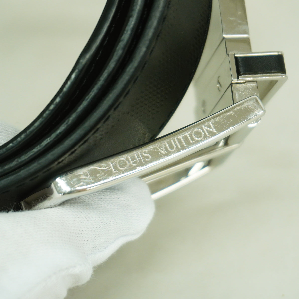 【6hb1129-k】ルイヴィトン ベルト ダミエ・アンフィニ スレンダー M8204 オニキス【中古】レディース