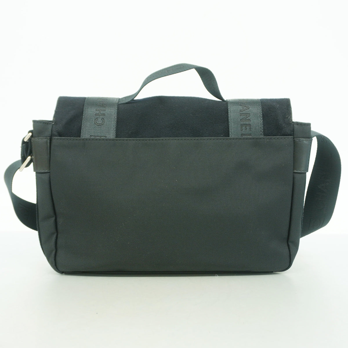 【6hb1155-k】シャネル ハンドバッグ スポーツ レザー フェルト ブラック シルバー金具 2wayバッグ【中古】レディース