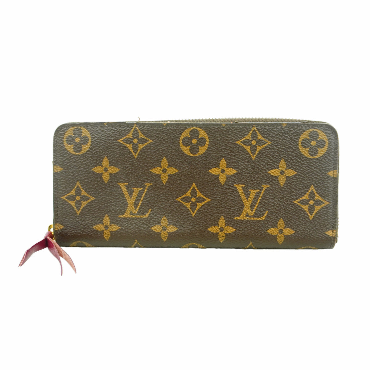 【6hb1175-k】ルイヴィトン 長財布 モノグラム ポルトフォイユクレマンス M60742 フューシャ【中古】レディース
