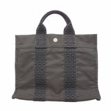 【6hb1184-k】エルメス トートバッグ エールラインPM ナイロン グレー シルバー金具【中古】レディース