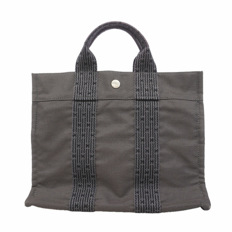 【6hb1184-k】エルメス トートバッグ エールラインPM ナイロン グレー シルバー金具【中古】レディース
