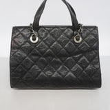 【6hb1185-k】シャネル ハンドバッグ マトラッセ チェーンショルダー キャビアスキン ブラック シルバー金具 2wayバッグ【中古】レディース