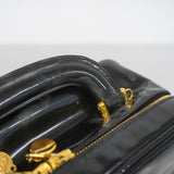 【6hb1186-k】シャネル バニティバッグ パテントレザー ブラック ゴールド金具 2wayバッグ【中古】レディース