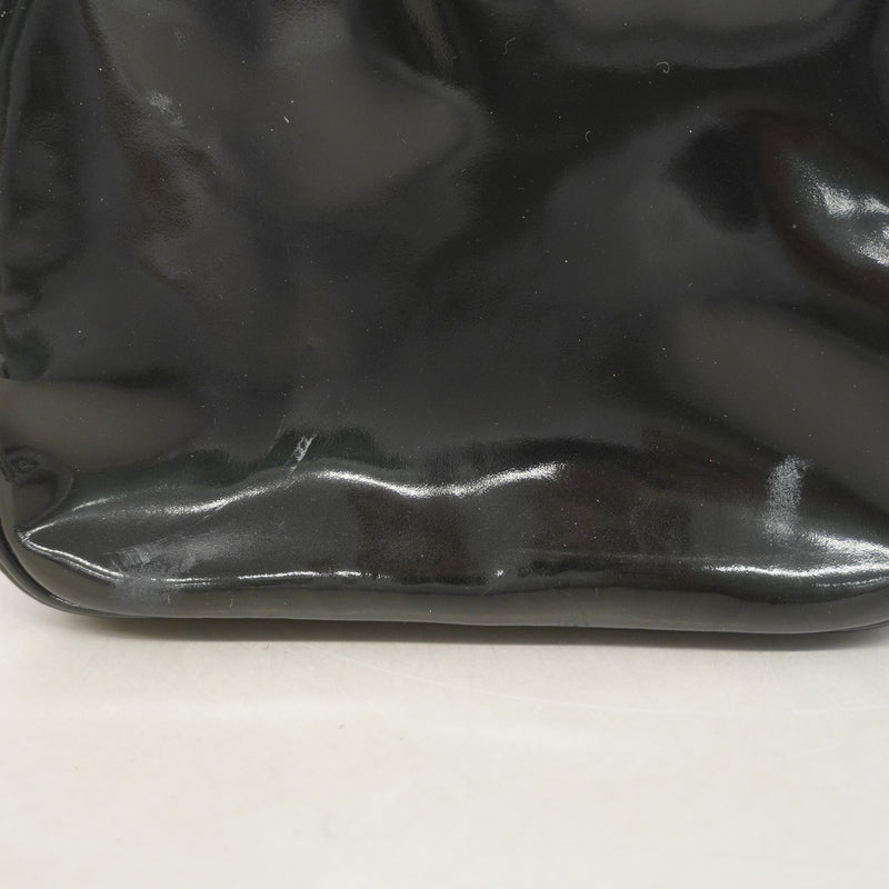 【6hb1186-k】シャネル バニティバッグ パテントレザー ブラック ゴールド金具 2wayバッグ【中古】レディース