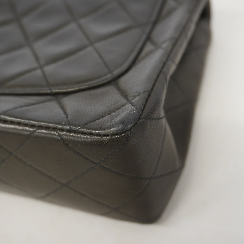 【6hb1188-k】シャネル ショルダーバッグ ミニマトラッセ チェーンショルダー ラムスキン ブラック ゴールド金具【中古】レディース