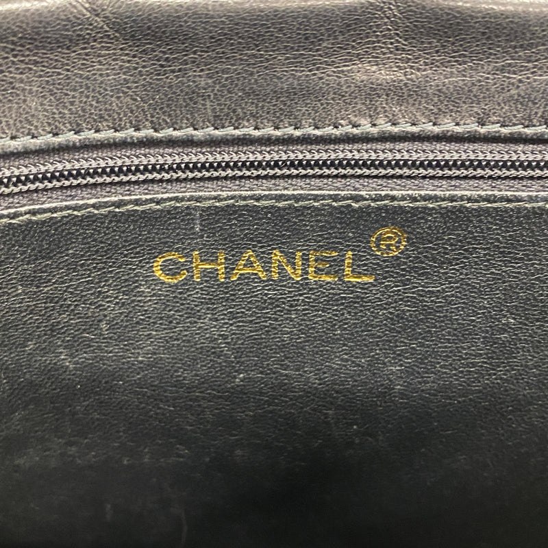 【6hb1191-k】シャネル ショルダーバッグ チェーンショルダー ラムスキン ブラック ゴールド金具【中古】レディース