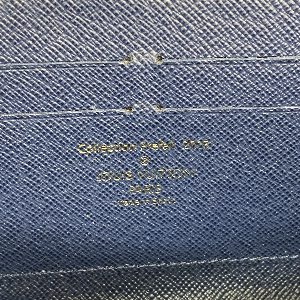 【6hb1205-k】ルイヴィトン 長財布 ダミエ・パイエット ジッピーウォレット N63172 ブルー エベヌ【中古】レディース