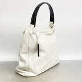 【6hb1213-k】シャネル ショルダーバッグ レザー ホワイト ゴールド金具【中古】レディース