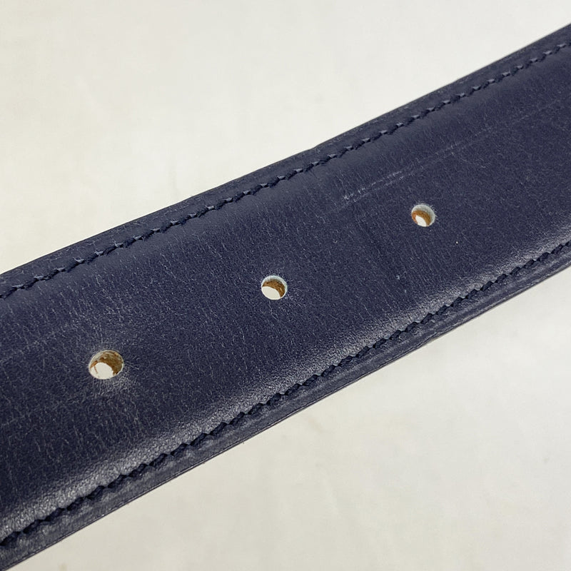 【6hb1229】エルメス ベルト コンスタンスベルト ボックスカーフ バレニア フォーブ/ブルーネイビー シルバー金具 □C刻印【中古】メンズ レディース ユニセックス