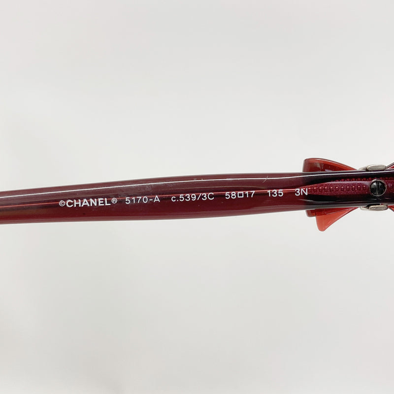 【6hb1246】シャネル サングラス 5170-A プラスチック ブラウン シルバー金具【中古】レディース