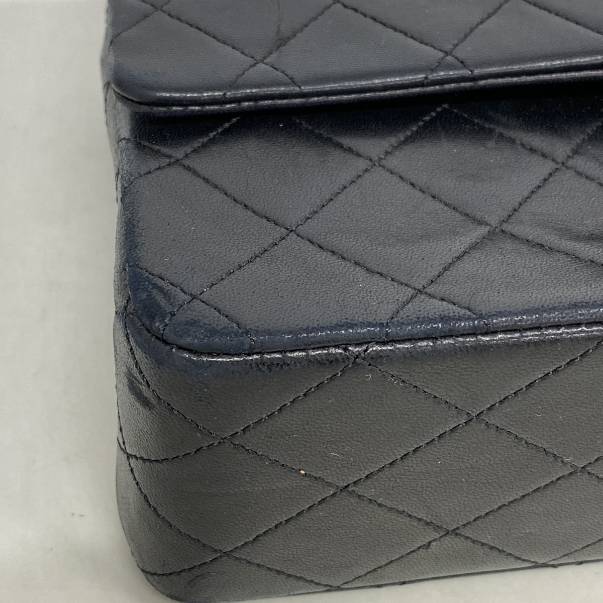 【6hb1248】シャネル ショルダーバッグ マトラッセ Wフラップ Wチェーン ラムスキン ブラック ゴールド金具【中古】レディース