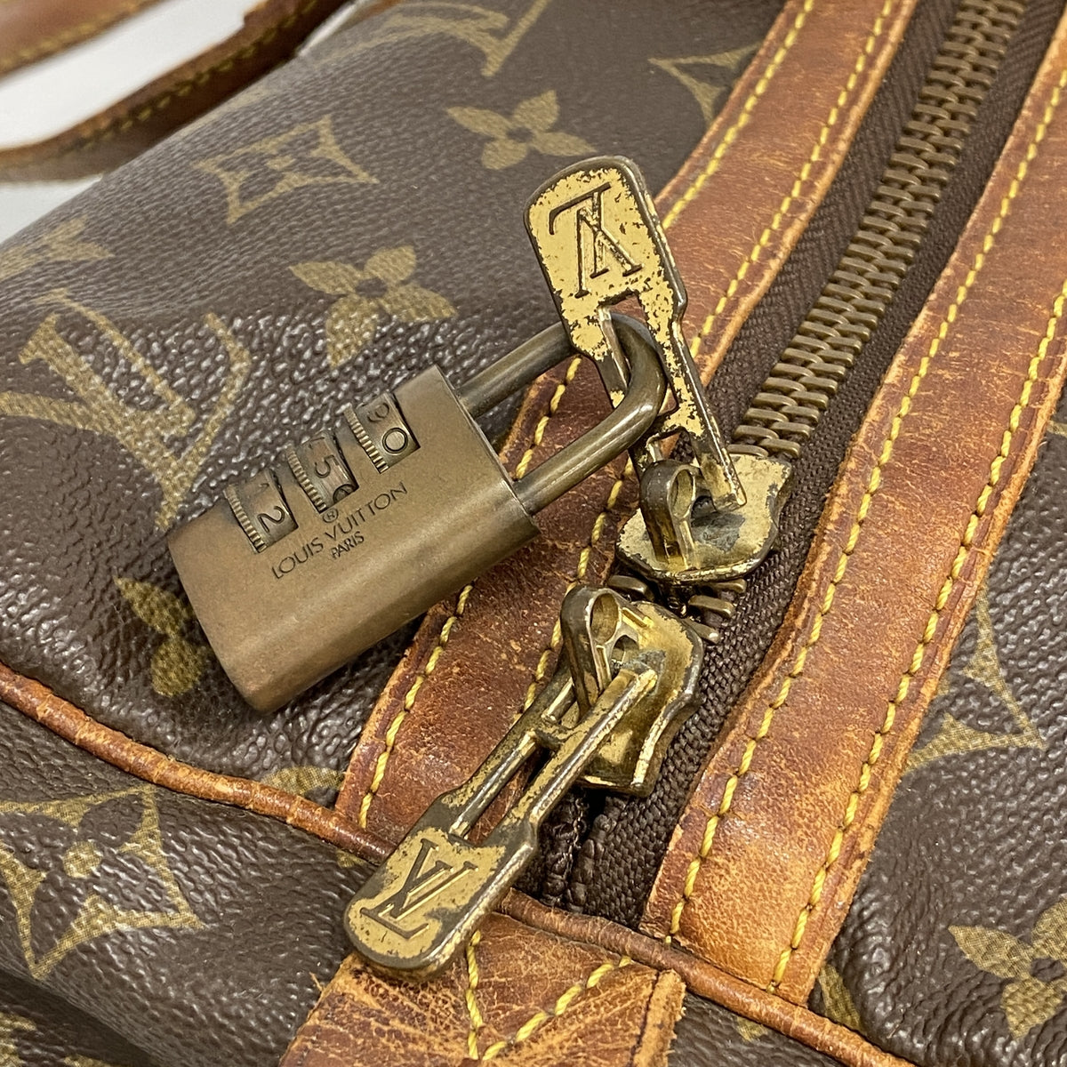 【6hb1253】ルイヴィトン ボストンバッグ モノグラム サックスプール45 M41624 ブラウン【中古】メンズ レディース ユニセックス