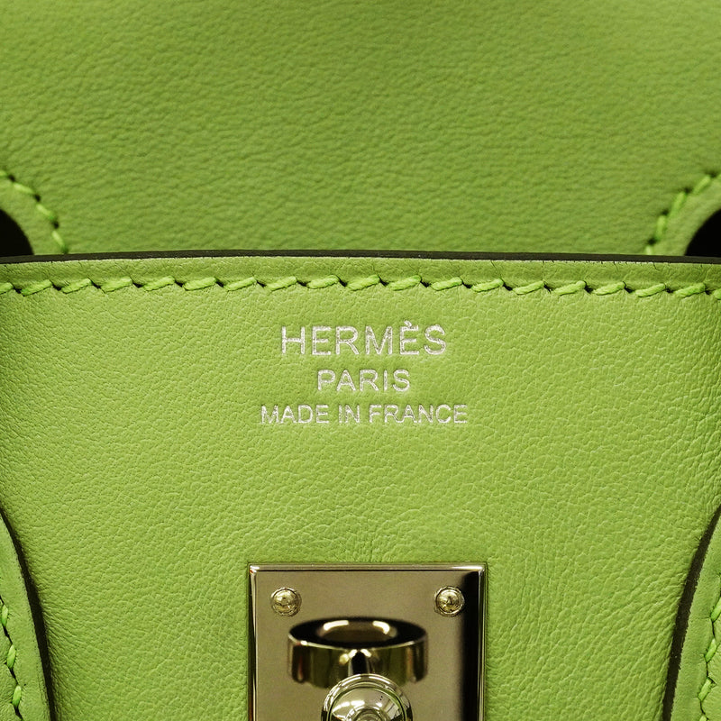 【6hb1347】エルメス ハンドバッグ バーキン25 スイフト ヴェールクリケット シルバー金具 Y刻印【中古】レディース