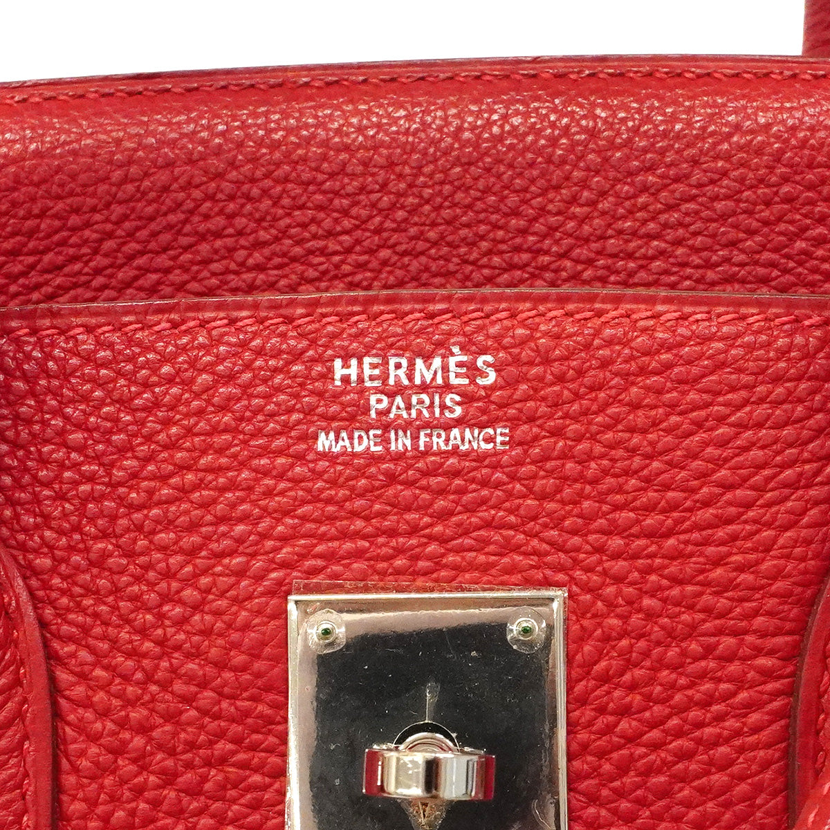 【6hb1351】エルメス ハンドバッグ バーキン35 トゴ ルージュヴィフ シルバー金具 □G刻印【中古】レディース