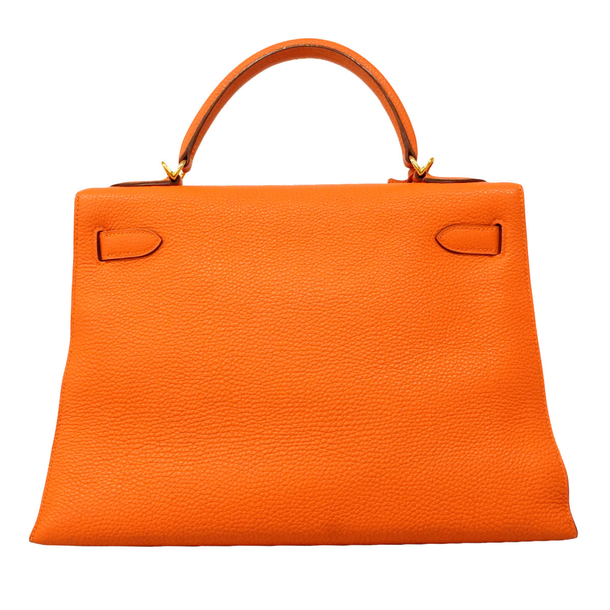 【6hb1352】エルメス ハンドバッグ ケリー32 トゴ オレンジ ゴールド金具 □H刻印 2wayバッグ【中古】レディース