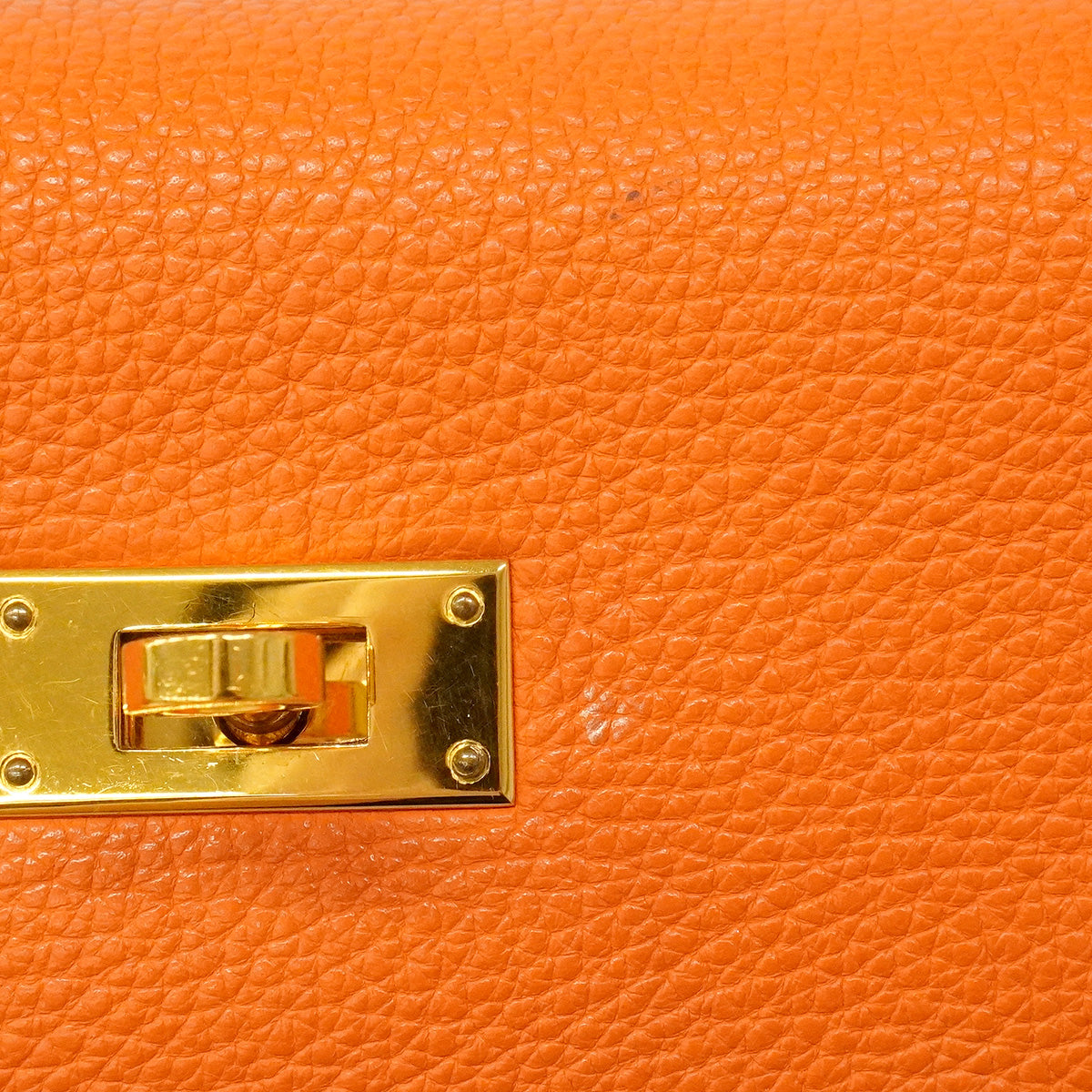 【6hb1352】エルメス ハンドバッグ ケリー32 トゴ オレンジ ゴールド金具 □H刻印 2wayバッグ【中古】レディース