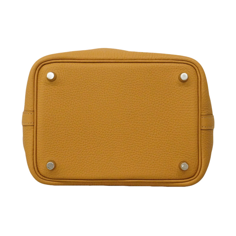 【6hb1353】エルメス ハンドバッグ ピコタンロックPM トリヨンクレマンス ビスキュイ シルバー金具 G刻印【中古】レディース