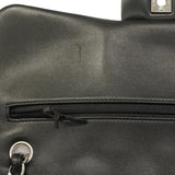 【6hb1355】シャネル ショルダーバッグ デカマトラッセ Wフラップ Wチェーン ラムスキン ブラック シルバー金具【中古】レディース