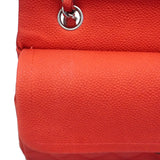 【6hb1356】シャネル ショルダーバッグ マトラッセ Wフラップ Wチェーン キャビアスキン レッド シルバー金具【中古】レディース