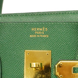 【6hb1360-h】エルメス ハンドバッグ バーキン35 クシュベル グリーン ゴールド金具 □A刻印【中古】レディース
