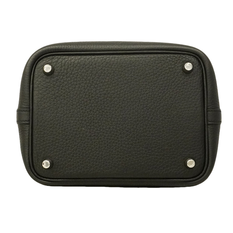 【6hb1361-h】エルメス ハンドバッグ ピコタンロックPM トリヨンクレマンス ブラック シルバー金具 U刻印【中古】レディース