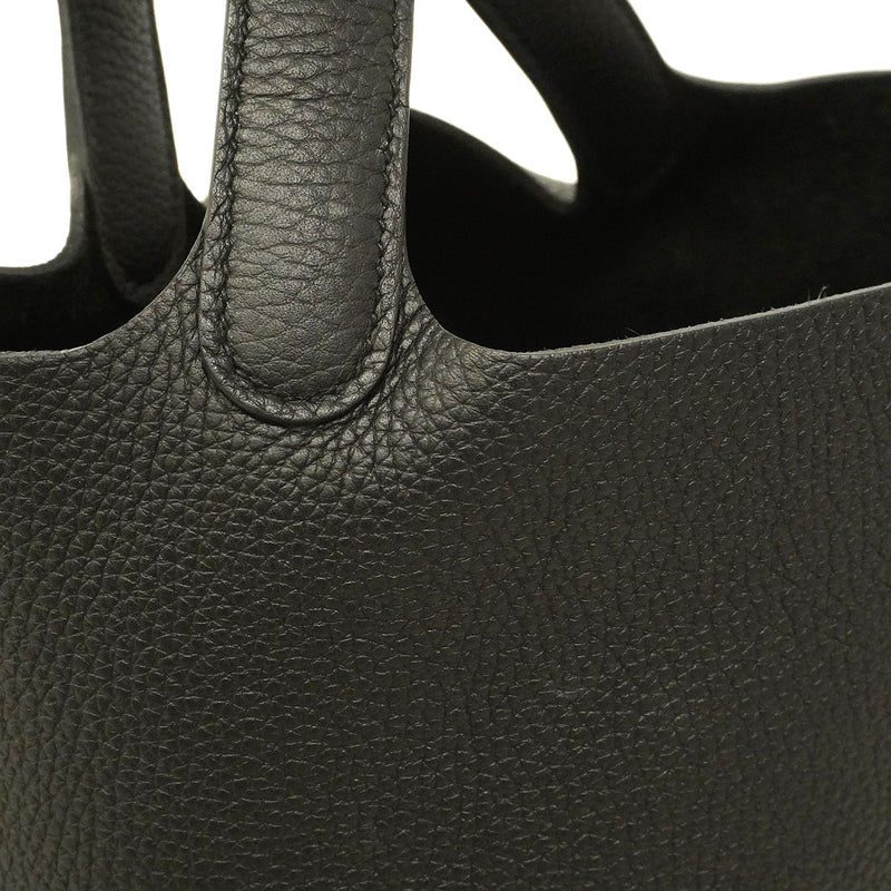 【6hb1361-h】エルメス ハンドバッグ ピコタンロックPM トリヨンクレマンス ブラック シルバー金具 U刻印【中古】レディース