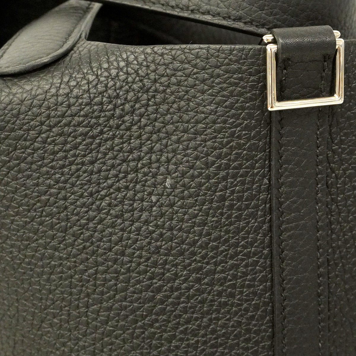 【6hb1361-h】エルメス ハンドバッグ ピコタンロックPM トリヨンクレマンス ブラック シルバー金具 U刻印【中古】レディース