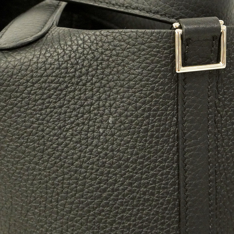 【6hb1361-h】エルメス ハンドバッグ ピコタンロックPM トリヨンクレマンス ブラック シルバー金具 U刻印【中古】レディース