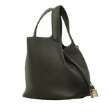 【6hb1361-h】エルメス ハンドバッグ ピコタンロックPM トリヨンクレマンス ブラック シルバー金具 U刻印【中古】レディース