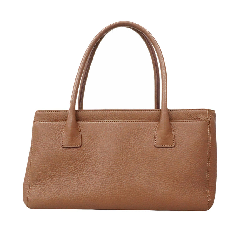 【6hb1364-k】シャネル トートバッグ エグゼクティブ レザー ブラウン シルバー金具【中古】レディース