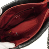 【6hb1365-k】シャネル チェーントート カンボン カーフスキン ブラック シルバー金具【中古】レディース